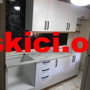Ankastre ocak yeri hazır (kesilmiş) ikinci el mutfak mermeri