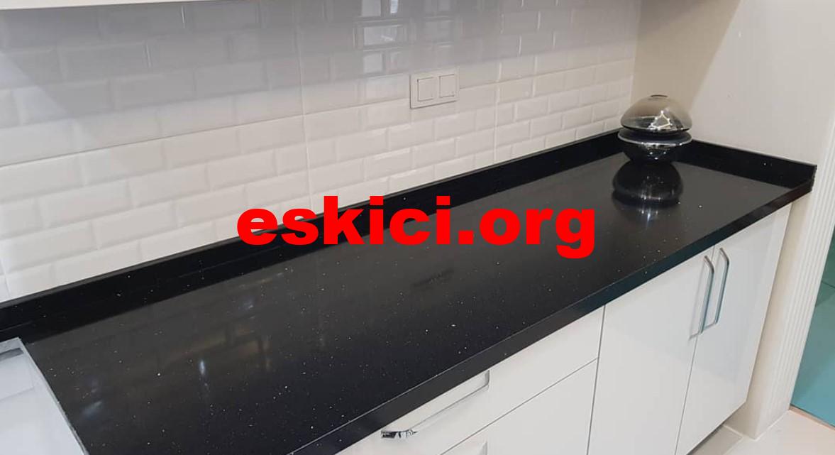 çıkma siyah mutfak mermeri sağlam ve sorunsuz