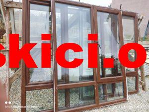 ikinci el fransız balkon kapısı ucuz tertemiz 3 Çift kanat kahverengi pimapen pencere temiz çıkmadır!