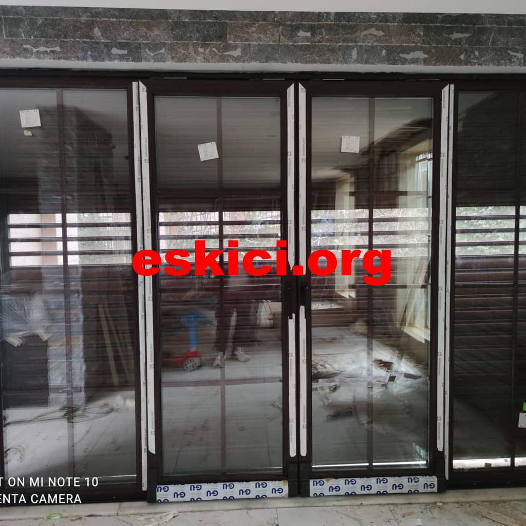 Çıkma kahverengi pimapen pencere (inşaat çıkması yıkılacak binalarınız)