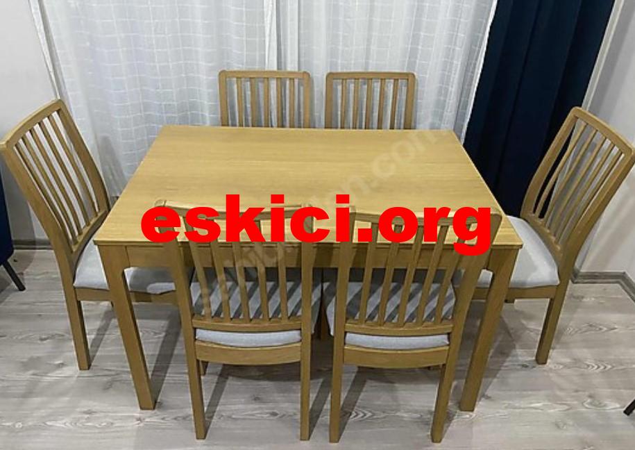 ikinci el ikea ahşap masa sandalye